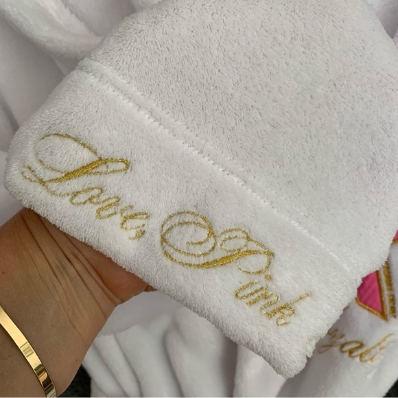 Victoria’s Secret PINK Rock Royalty plush soft Embroidered Bath Robe - Picture 14 of 16